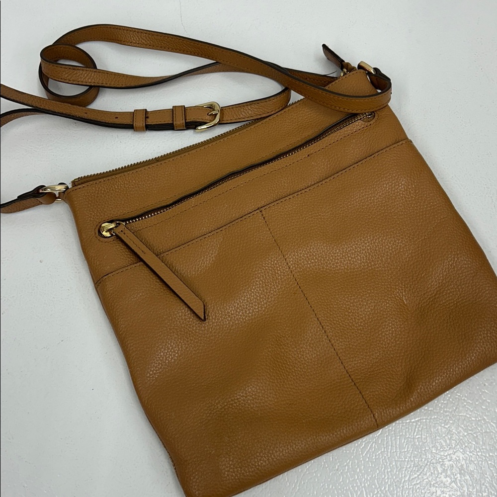 Tan Pebble Leather Crossbody Bag by Nordstrom